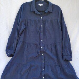 J. Jill Navy Shirt Dress (M)